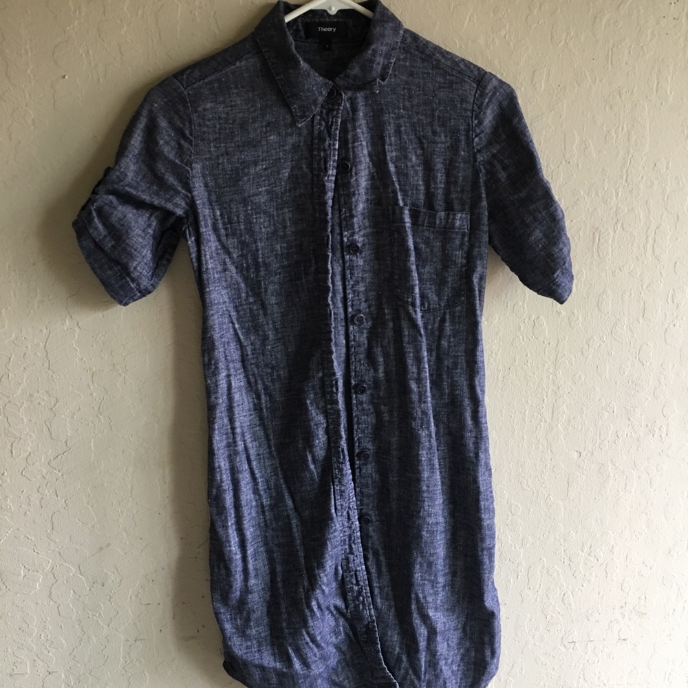 THEORY Linen Shirtdress 0